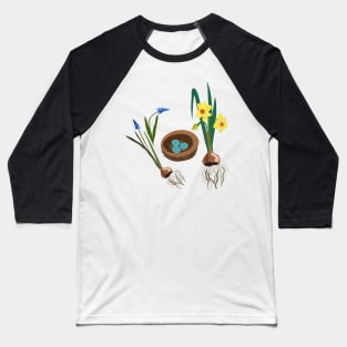 Spring flowers and birds nest Baseball T-Shirt